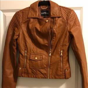 Express brown leather jacket